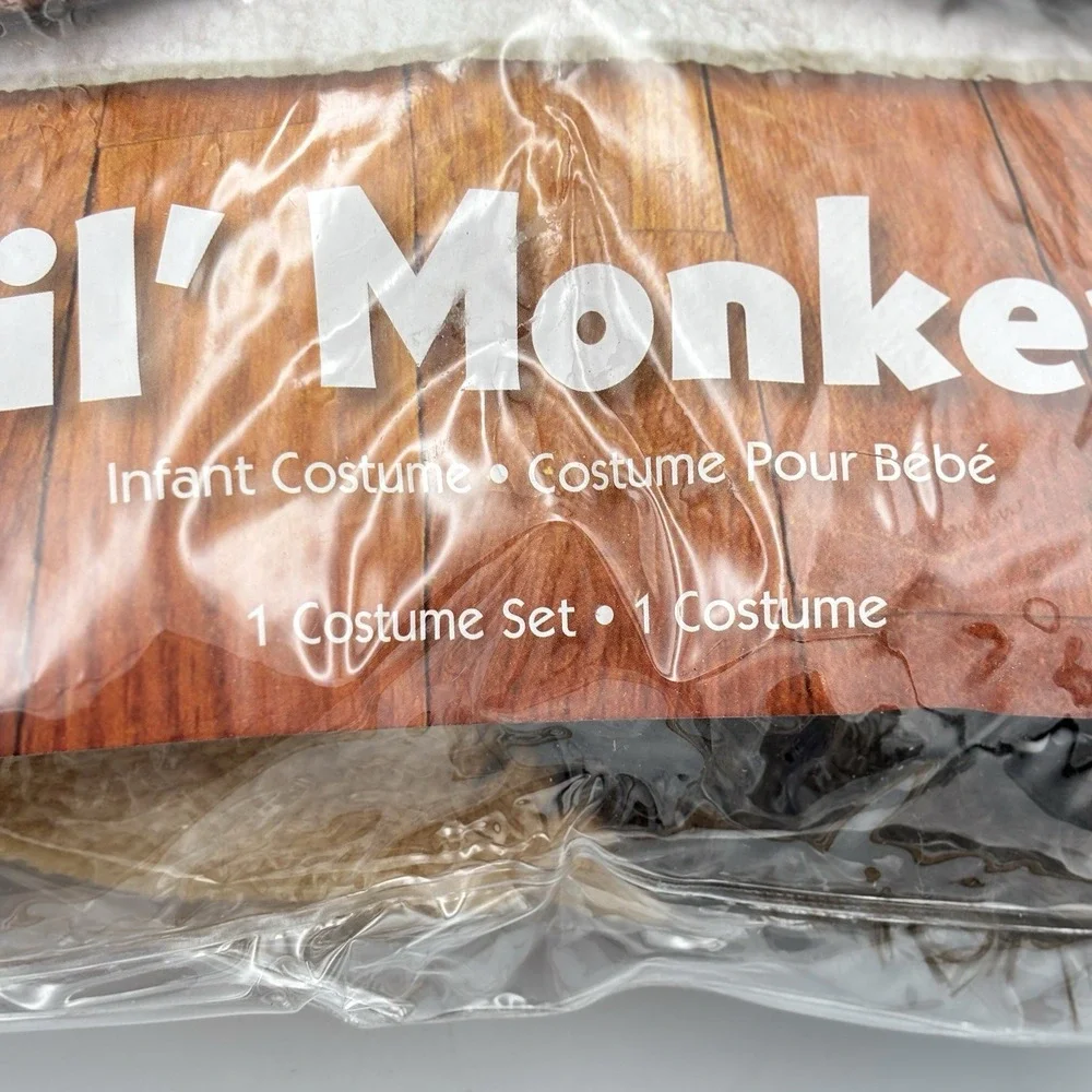 Lil' Monkey Baby Costume Child Animal Brown Halloween Infant To 12 Months.